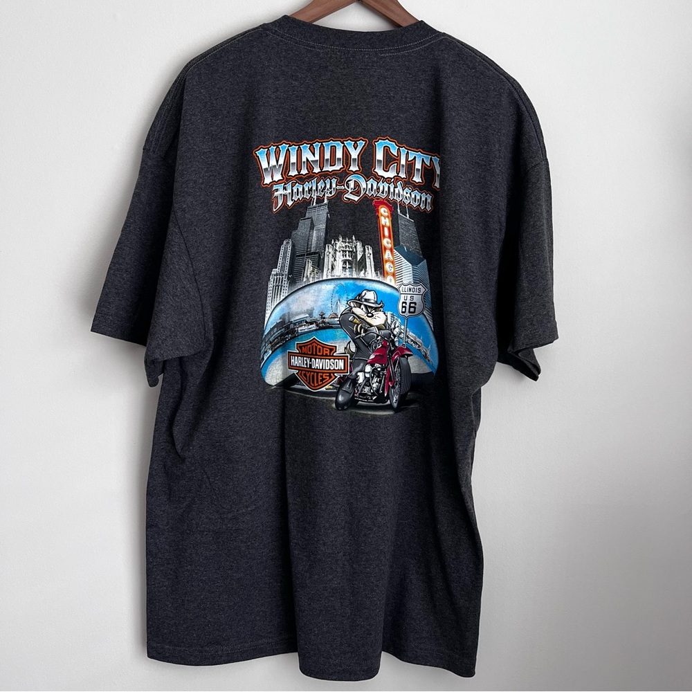 Harley Davidson Chicago Illinois Windy City looney tunes Tee shirt 2X